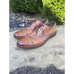 Johnston & Murphy Conrad Cap Toe Tan Calfskin Men’s Oxford Shoes Size 10